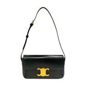 Celine Claude Shoulder Bag black shiny calfskin